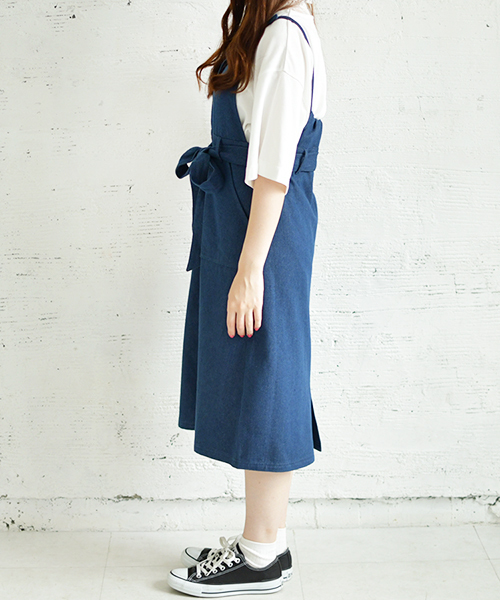PairPair（ペアペア）の「デニムエプロンジャンスカ（ワンピース・レディース・ブルー/ライトブルー・FREE）」の10枚目の写真