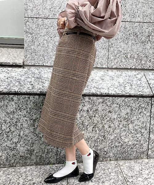 apres jour（アプレジュール）の「チェックアソートナロースカート【ZOZOTOWN限定アイテム】（スカート・レディース・ベージュ/その他/ライトブラウン・フリー）」の10枚目の写真