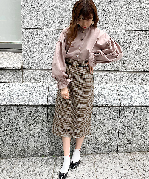 apres jour（アプレジュール）の「チェックアソートナロースカート【ZOZOTOWN限定アイテム】（スカート・レディース・ベージュ/その他/ライトブラウン・フリー）」の7枚目の写真