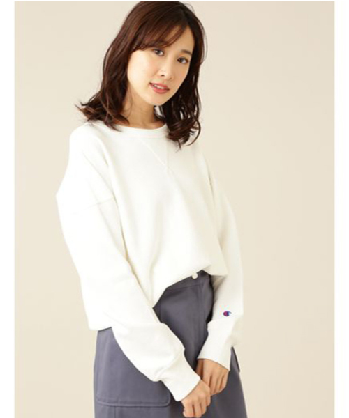 NATURAL BEAUTY BASIC（ナチュラルビューティーベーシック）の「Champion Reverse weave スウェット（スウェット・レディース・オフホワイト/ラベンダー・MEDIUM）」の7枚目の写真