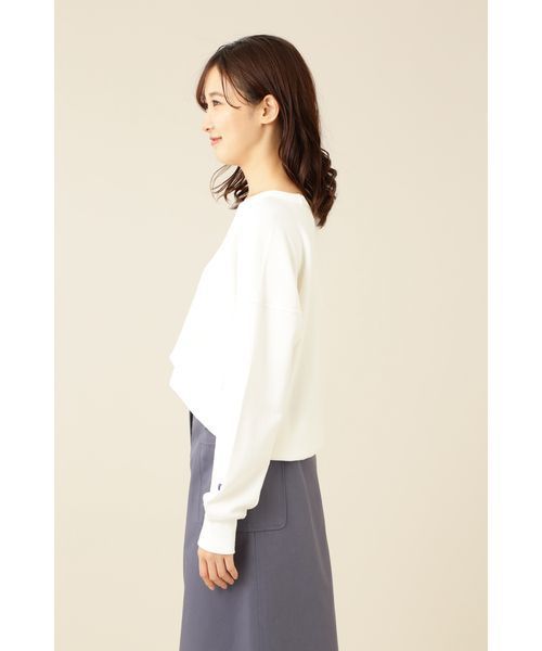 NATURAL BEAUTY BASIC（ナチュラルビューティーベーシック）の「Champion Reverse weave スウェット（スウェット・レディース・オフホワイト/ラベンダー・MEDIUM）」の8枚目の写真