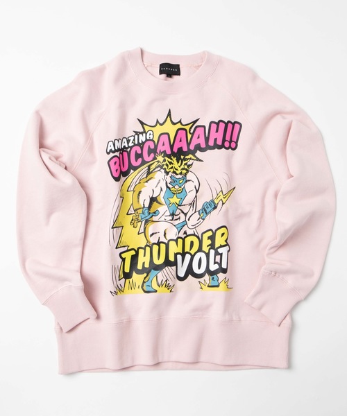 BUCCA 44（ブッカフォーティーフォー）の「【BUCCA 44】BUCCA MANプリントクルーネックスウェット（スウェット・メンズ・サックスブルー/ピンク・MEDIUM/LARGE/X-LARGE/XX-LARGE/XXX-LARGE）」の2枚目の写真