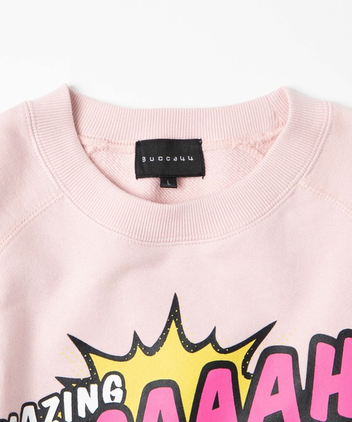 BUCCA 44（ブッカフォーティーフォー）の「【BUCCA 44】BUCCA MANプリントクルーネックスウェット（スウェット・メンズ・サックスブルー/ピンク・MEDIUM/LARGE/X-LARGE/XX-LARGE/XXX-LARGE）」の5枚目の写真