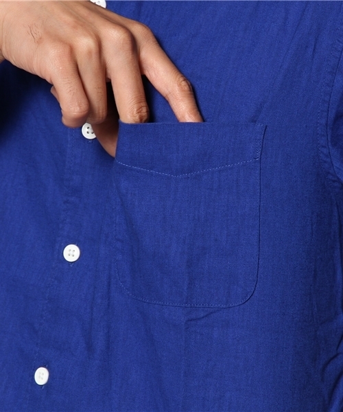 WEGO（ウィゴー）の「WEGO/コットンリネン半袖シャツ（シャツ/ブラウス・メンズ・ホワイト/カーキ/ロイヤルブルー/ライトピンク・MEDIUM/LARGE）」の7枚目の写真