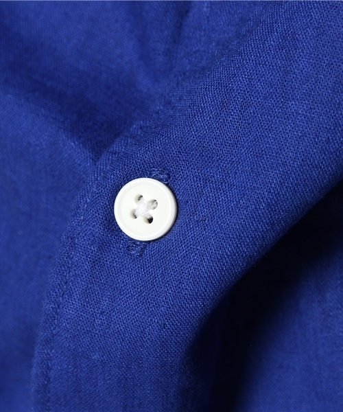 WEGO（ウィゴー）の「WEGO/コットンリネン半袖シャツ（シャツ/ブラウス・メンズ・ホワイト/カーキ/ロイヤルブルー/ライトピンク・MEDIUM/LARGE）」の5枚目の写真