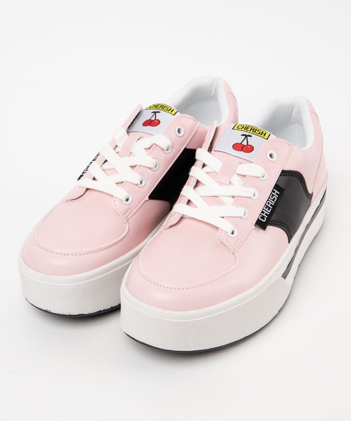 WEGO(ウィゴー)の「WEGO/チェリーモチーフ厚底スニーカー(スニーカー・レディース・ライトピンク/ブラック/ホワイト・LARGE/MEDIUM)」の6枚目の写真