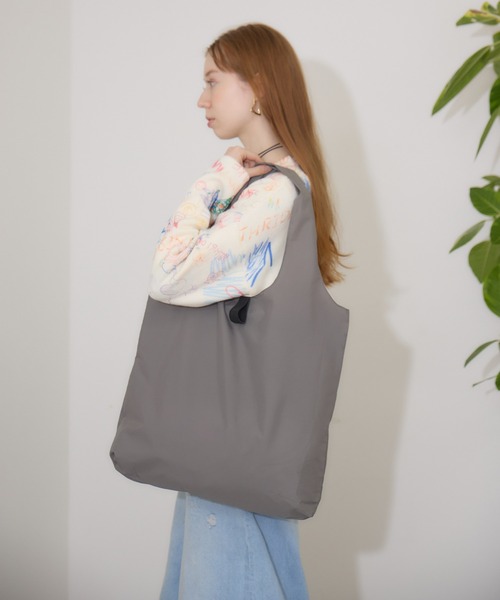 U-DAY コンパクト収納ファスナー付撥水ビッグエコトートバッグ（耐荷重