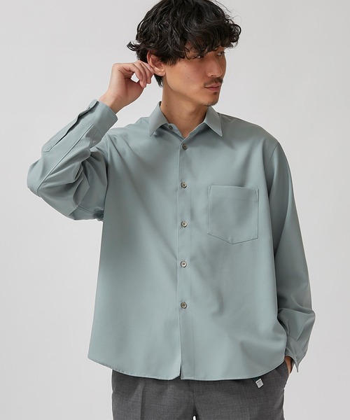 FACTOTUM（ファクトタム）の「【FACTOTUM】EX.ポプリンワイドシャツ/ 09060639（シャツ/ブラウス・メンズ・ベージュ/ミント/グリーン・44/46）」の3枚目の写真