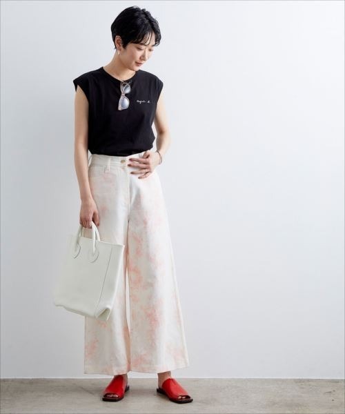 agnes b.（アニエスベー）の「【agnes b. pour ADAM ET ROPE'】DEBARDEUR（Tシャツ/カットソー・レディース・ブラック/ホワイト・S）」の8枚目の写真