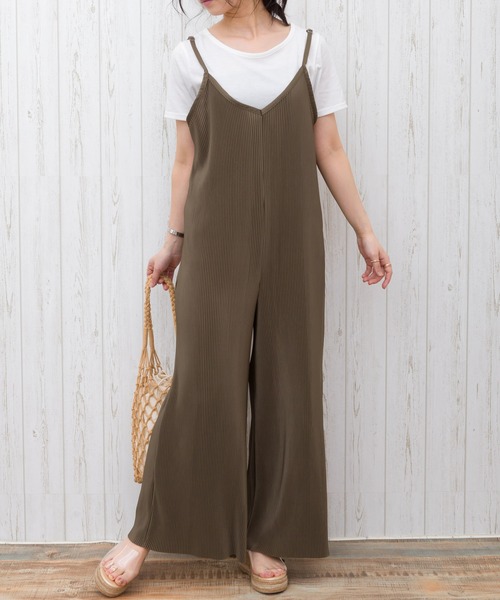 SpRay（スプレイ）の「プリーツキャミオールインワンアンサンブル（つなぎ/オールインワン・レディース・ブラック/オフホワイト/カーキ/モカ/ベージュ・FREE）」の5枚目の写真