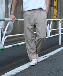【KANGOL/カンゴール】チェックテーパードパンツ ワイドパンツ テーパードシルエット ワンポイント ブランドロゴ