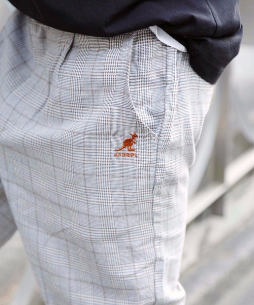 KANGOL(カンゴール)の「【KANGOL/カンゴール】チェックテーパードパンツ ワイドパンツ テーパードシルエット ワンポイント ブランドロゴ(その他パンツ・メンズ・ベージュ/ブラウン・X-LARGE/MEDIUM/LARGE)」の3枚目の写真