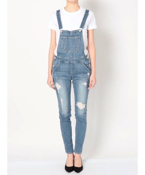 GYDA(ジェイダ)の「BACK RIPPED スキニーサロペ(サロペット/オーバーオール・レディース・インディゴブルー/ブルー・SMALL/MEDIUM/X-SMALL/XX-SMALL)」の7枚目の写真