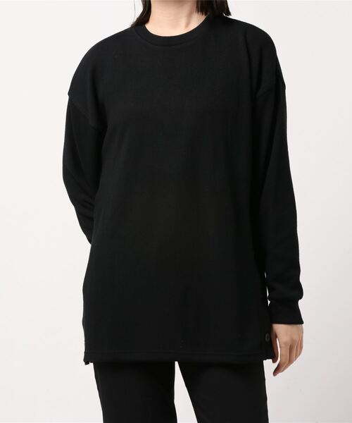 TRAP/U （トラップユー）の「【69】【TRAP/U】サイドボタン　長袖カットソー（Tシャツ/カットソー・レディース・チャコールグレー/ブラック/ベージュ/カーキ・LARGE/MEDIUM）」の9枚目の写真