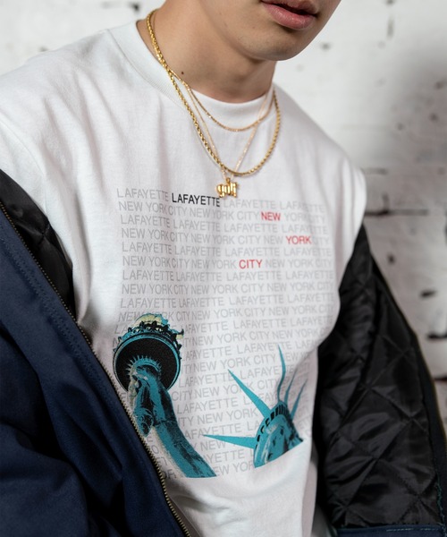 LFYT（エルエフワイティー）の「LFYT ラファイエット [Lafayette] - リバティー ニューヨーク 半袖 グラフィック Tシャツ [LIBERTY OF NY TEE]（Tシャツ/カットソー・メンズ・ホワイト/ブラック/ライトグリーン・LARGE/X-LARGE/MEDIUM/SMALL）」の12枚目の写真
