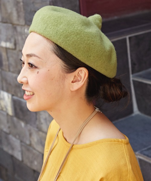 チャイハネ（チャイハネ）の「【チャイハネ】チョマベレー帽（ハンチング/ベレー帽・レディース・ブラック/ベージュ/カーキ/イエロー/オレンジ/ワイン/ターコイズブルー/ネイビー/グリーン/ダークオレンジ/オレンジ系その他/マスタード/パープル/オフホワイト/ライトグレー/ブラウン/パープル系その他/レッド・FREE）」の6枚目の写真