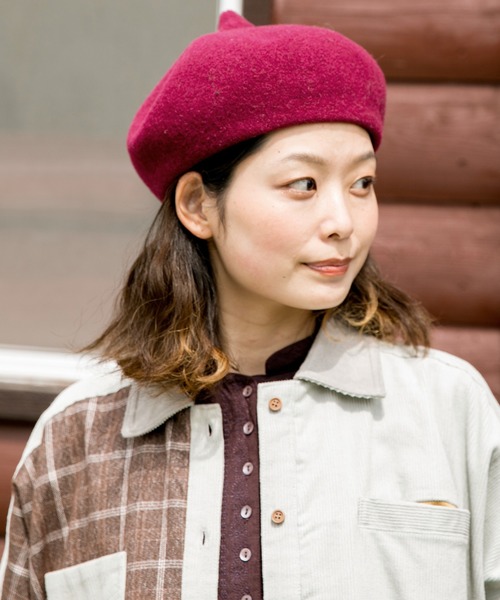 チャイハネ（チャイハネ）の「【チャイハネ】チョマベレー帽（ハンチング/ベレー帽・レディース・ブラック/ベージュ/カーキ/イエロー/オレンジ/ワイン/ターコイズブルー/ネイビー/グリーン/ダークオレンジ/オレンジ系その他/マスタード/パープル/オフホワイト/ライトグレー/ブラウン/パープル系その他/レッド・FREE）」の15枚目の写真