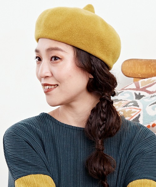 チャイハネ（チャイハネ）の「【チャイハネ】チョマベレー帽（ハンチング/ベレー帽・レディース・ブラック/ベージュ/カーキ/イエロー/オレンジ/ワイン/ターコイズブルー/ネイビー/グリーン/ダークオレンジ/オレンジ系その他/マスタード/パープル/オフホワイト/ライトグレー/ブラウン/パープル系その他/レッド・FREE）」の13枚目の写真