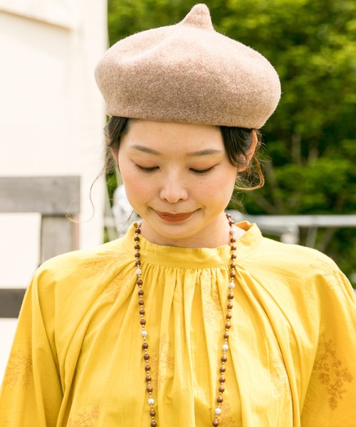 チャイハネ（チャイハネ）の「【チャイハネ】チョマベレー帽（ハンチング/ベレー帽・レディース・ブラック/ベージュ/カーキ/イエロー/オレンジ/ワイン/ターコイズブルー/ネイビー/グリーン/ダークオレンジ/オレンジ系その他/マスタード/パープル/オフホワイト/ライトグレー/ブラウン/パープル系その他/レッド・FREE）」の19枚目の写真