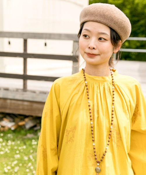 チャイハネ（チャイハネ）の「【チャイハネ】チョマベレー帽（ハンチング/ベレー帽・レディース・ブラック/ベージュ/カーキ/イエロー/オレンジ/ワイン/ターコイズブルー/ネイビー/グリーン/ダークオレンジ/オレンジ系その他/マスタード/パープル/オフホワイト/ライトグレー/ブラウン/パープル系その他/レッド・FREE）」の20枚目の写真