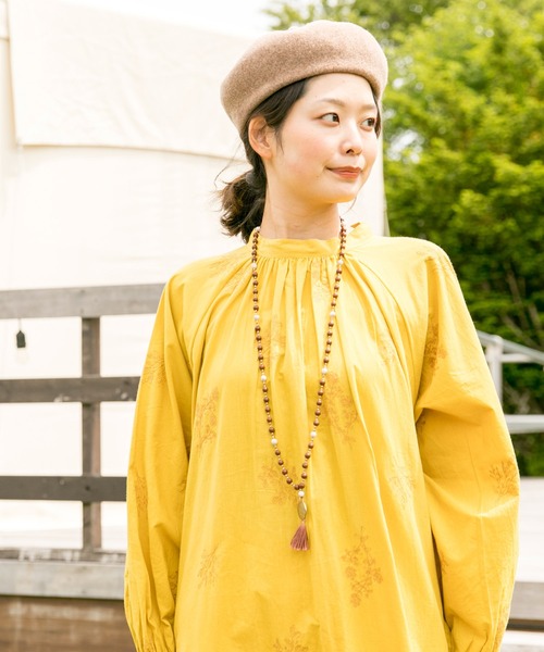 チャイハネ（チャイハネ）の「【チャイハネ】チョマベレー帽（ハンチング/ベレー帽・レディース・ブラック/ベージュ/カーキ/イエロー/オレンジ/ワイン/ターコイズブルー/ネイビー/グリーン/ダークオレンジ/オレンジ系その他/マスタード/パープル/オフホワイト/ライトグレー/ブラウン/パープル系その他/レッド・FREE）」の21枚目の写真