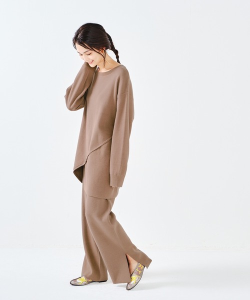 CONSCIOUS DAY（コンシャスデイ）の「スリットニットワイドパンツ CD0114（その他パンツ・レディース・カーキ/ブラック/ブラウン・ﾌﾘ-）」の12枚目の写真