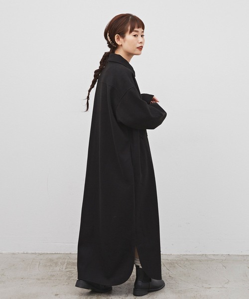 Libra Cue(リブラ キュー)の「CPOロングコートワンピース(ワンピース・レディース・ブラック/アイボリー/モカ・FREE)」の18枚目の写真