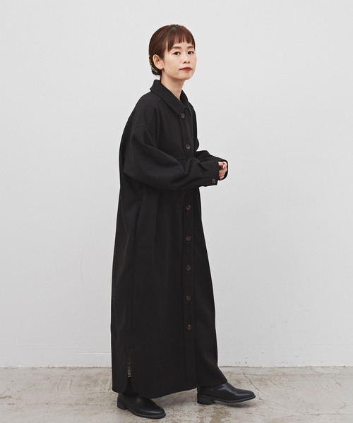 Libra Cue(リブラ キュー)の「CPOロングコートワンピース(ワンピース・レディース・ブラック/アイボリー/モカ・FREE)」の19枚目の写真