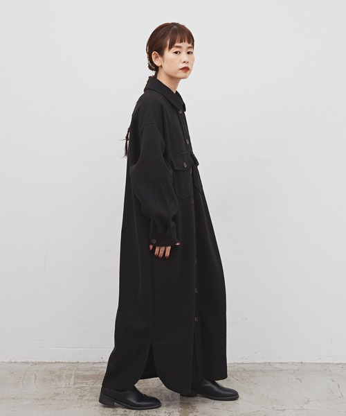 Libra Cue(リブラ キュー)の「CPOロングコートワンピース(ワンピース・レディース・ブラック/アイボリー/モカ・FREE)」の20枚目の写真