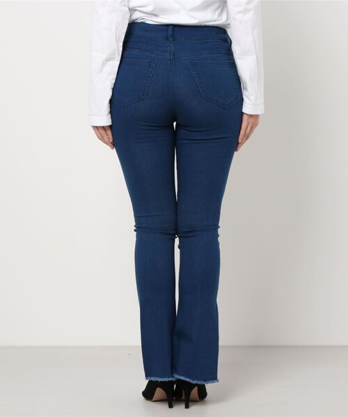 WEGO（ウィゴー）の「WEGO/センタースリットフレアパンツ（デニムパンツ・レディース・インディゴブルー/ブラック・FREE）」の4枚目の写真