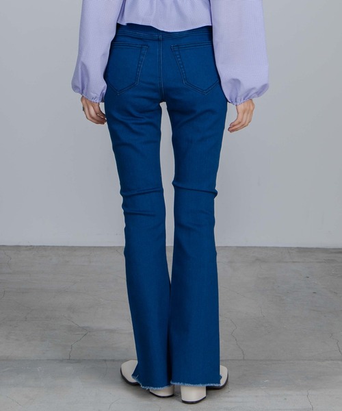 WEGO（ウィゴー）の「WEGO/センタースリットフレアパンツ（デニムパンツ・レディース・インディゴブルー/ブラック・FREE）」の9枚目の写真