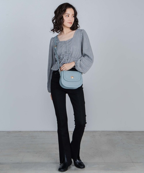 WEGO（ウィゴー）の「WEGO/センタースリットフレアパンツ（デニムパンツ・レディース・インディゴブルー/ブラック・FREE）」の8枚目の写真