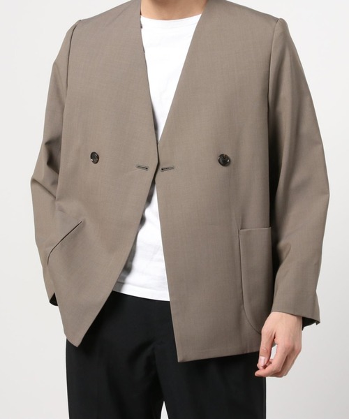 voaaovセットアップ washable wool ネイビーsize1 WASHABLE WOOL STRETCH ブルーグレーツイルビジネスカジュアル
