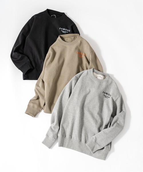 417 EDIFICE（フォーワンセブンエディフィス）の「【 FAMOUS DEPARTMENT STORE / フェイマス デパートメント ストア】 胸刺繍クルーネック（スウェット・メンズ・ライトグレー/ブラック/サファリグリーン/ホワイト・SMALL/MEDIUM/LARGE）」の5枚目の写真
