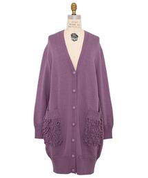 Drawerドゥロワー　7GフリンジVネックロングカーディガン　Fフリーサイズ Drawer（ドゥロワー）の「Drawer 7GフリンジVネックロング