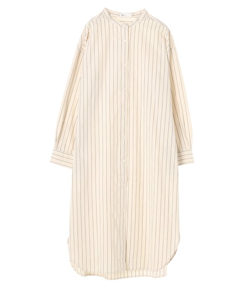 CRAFT STANDARD BOUTIQUE（クラフトスタンダードブティック）の「バンドカラーシャツワンピース　＊（シャツワンピース・レディース・アイボリー/ベージュ/ブルー系その他4/ホワイト系その他6/ブルー系その他6・FREE）」の3枚目の写真