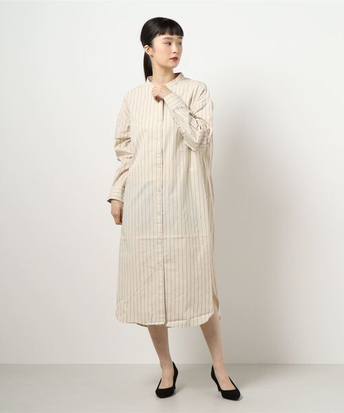 CRAFT STANDARD BOUTIQUE（クラフトスタンダードブティック）の「バンドカラーシャツワンピース　＊（シャツワンピース・レディース・アイボリー/ベージュ/ブルー系その他4/ホワイト系その他6/ブルー系その他6・FREE）」の18枚目の写真