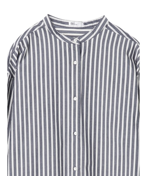 CRAFT STANDARD BOUTIQUE（クラフトスタンダードブティック）の「バンドカラーシャツワンピース　＊（シャツワンピース・レディース・アイボリー/ベージュ/ブルー系その他4/ホワイト系その他6/ブルー系その他6・FREE）」の9枚目の写真