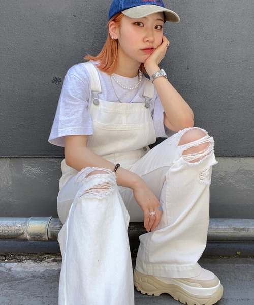 WEGO（ウィゴー）の「WEGO/【XS～Lサイズ】デニムオーバーオール（サロペット/オーバーオール・レディース・ホワイト/ナチュラル/インディゴブルー/コバルトブルー/その他1/ブラック系その他/その他2・X-SMALL/SMALL/MEDIUM/LARGE）」の21枚目の写真