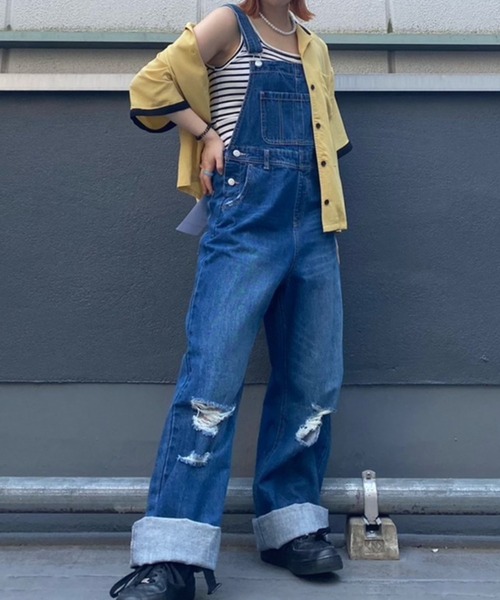 WEGO（ウィゴー）の「WEGO/【XS～Lサイズ】デニムオーバーオール（サロペット/オーバーオール・レディース・ホワイト/ナチュラル/インディゴブルー/コバルトブルー/その他1/ブラック系その他/その他2・X-SMALL/SMALL/MEDIUM/LARGE）」の20枚目の写真
