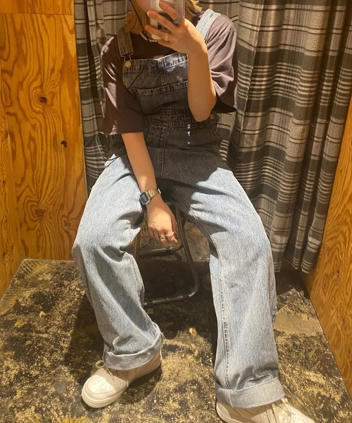 WEGO（ウィゴー）の「WEGO/【XS～Lサイズ】デニムオーバーオール（サロペット/オーバーオール・レディース・ホワイト/ナチュラル/インディゴブルー/コバルトブルー/その他1/ブラック系その他/その他2・X-SMALL/SMALL/MEDIUM/LARGE）」の22枚目の写真