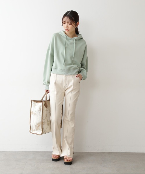 FREE'S MART(フリーズマート)の「【Sシリーズ対応】◆ピンタック前後差フレアデニム(デニムパンツ・レディース・ブルー/ホワイト系その他/パープル系その他・SMALL/MEDIUM)」の7枚目の写真