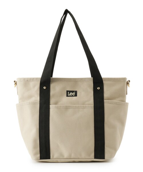 Lee（リー）の「◆Lee キャンパスPVC2WAYトート（トートバッグ・レディース・ブラック/ダークグレー/ライトベージュ/ピンク系・00）」の4枚目の写真