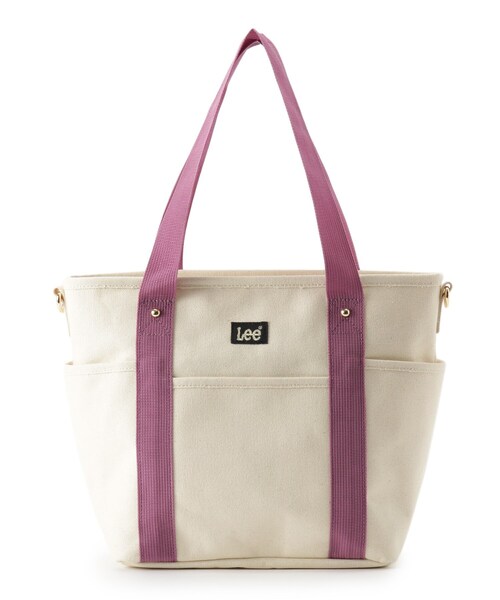 Lee（リー）の「◆Lee キャンパスPVC2WAYトート（トートバッグ・レディース・ブラック/ダークグレー/ライトベージュ/ピンク系・00）」の8枚目の写真