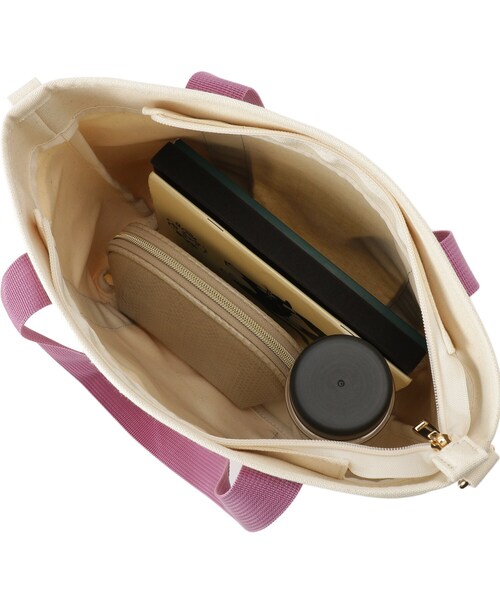 Lee（リー）の「◆Lee キャンパスPVC2WAYトート（トートバッグ・レディース・ブラック/ダークグレー/ライトベージュ/ピンク系・00）」の7枚目の写真