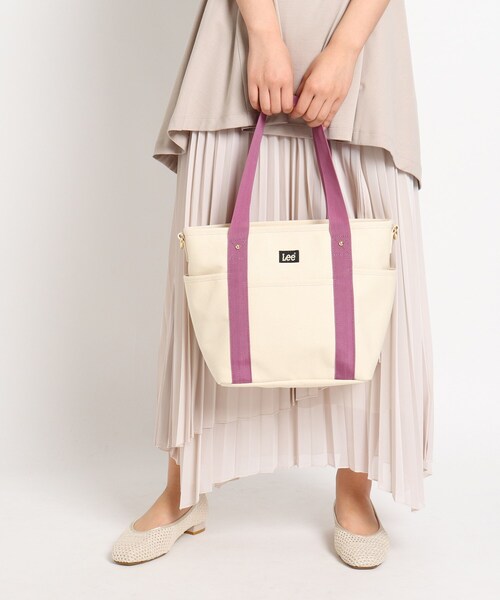 Lee（リー）の「◆Lee キャンパスPVC2WAYトート（トートバッグ・レディース・ブラック/ダークグレー/ライトベージュ/ピンク系・00）」の6枚目の写真