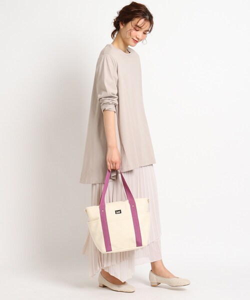 Lee（リー）の「◆Lee キャンパスPVC2WAYトート（トートバッグ・レディース・ブラック/ダークグレー/ライトベージュ/ピンク系・00）」の11枚目の写真