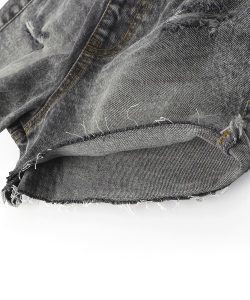 RADCHAP(ラッドチャップ)の「ダメージ加工デニムショートパンツ(デニムパンツ・キッズ・サックスブルー/グレー・120cm/130cm/140cm/150cm/90cm/100cm/110cm)」の5枚目の写真