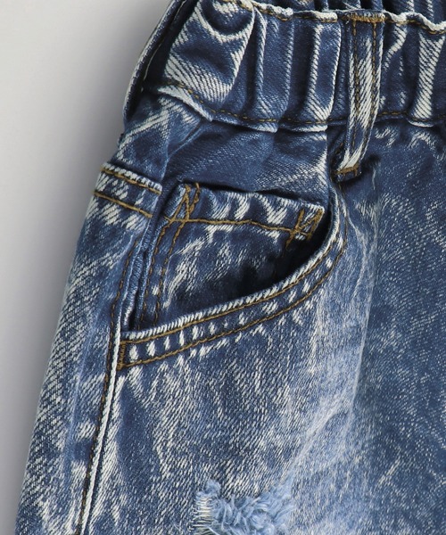 RADCHAP(ラッドチャップ)の「ダメージ加工デニムショートパンツ(デニムパンツ・キッズ・サックスブルー/グレー・120cm/130cm/140cm/150cm/90cm/100cm/110cm)」の13枚目の写真