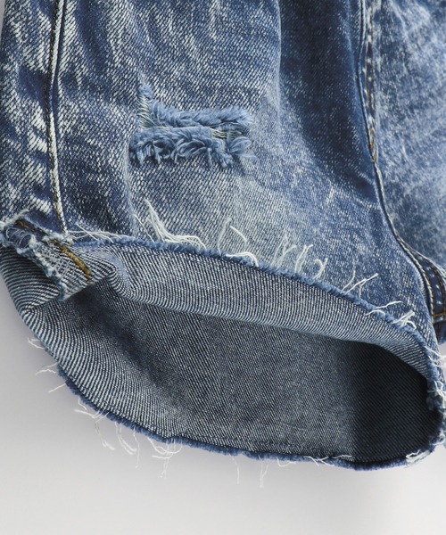 RADCHAP(ラッドチャップ)の「ダメージ加工デニムショートパンツ(デニムパンツ・キッズ・サックスブルー/グレー・120cm/130cm/140cm/150cm/90cm/100cm/110cm)」の21枚目の写真